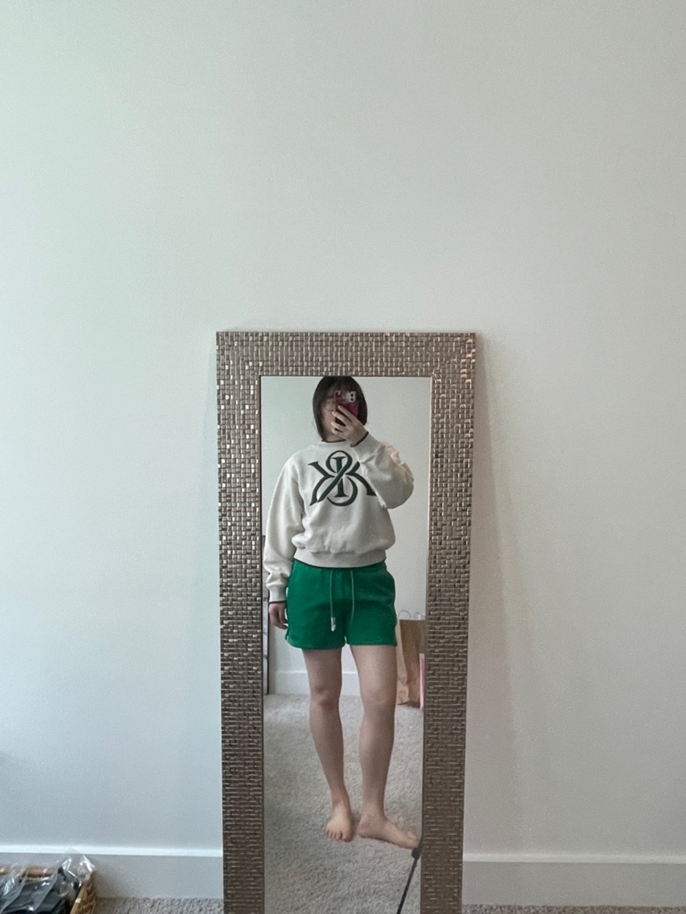 Kith Beige Sweatshirt with Dark Green Monogram Logo - Picture 3 of 14